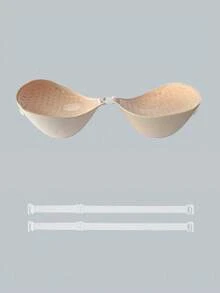 5cm Thick Invisible Adhesive Bra Pads, Skin-Colored Bra Inserts For Strapless Dresses, Uplift And Enhance Bust For Small Chest Women