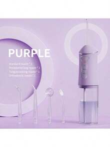 便携式电动冲牙器，3种模式，4个喷嘴，可充电式水牙线，适合旅行、居家、牙套护理和口腔健康，是节日送礼的理想之选，支持无线USB充电，配备800mAh电池