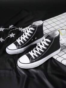 Nuevos zapatos casuales para hombre.Zapatillas deportivas informales para hombre.Zapatillas deportivas unisex, cómodas y a la moda.Nuevas zapatillas de lona informales.Zapatillas de lona minimalistas,Zapatillas clásicas de moda de lona.Estilo urbano, cómodo y ligero, para llevar a diario. - Negro - Ver 4