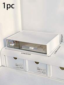 1/3 hộp đựng đồ dùng văn phòng bằng nhựa, hộp đựng mỹ phẩm dạng ngăn kéo, hộp đựng trang sức nhiều tầng có thể xếp chồng lên nhau, hộp đựng bút đa năng, ngăn kéo đựng đồ dùng văn phòng để bàn, khay đựng trong suốt, hộp bút chì, túi đựng đồ. - trắng - Xem 3