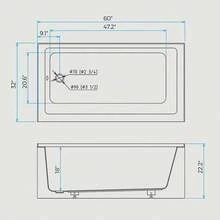 60" X 32" Acrylic Drop-In Bathtub, Glossy White Soaking Tub With Storage Ledge, Left Drain & Integral Flange - 左側排水管 - 查看 2