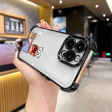 Estuche para teléfono con personaje de dibujos animados de pez sorprendido Compatible con estuches para teléfonos   17  16 Pro Max  15 Pro Max  13 y  12 Hecho de material de TPU que brinda protección contra golpes y caídas Un gran regalo para familiares, amigos, seres queridos, novios / novias y para Navidad - Negro - Ver 5