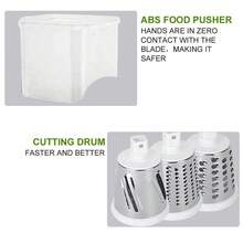 3-In-1 Rotary Food Slicer Chopper Cheese Grater Fruit Vegetable Shredder Cutter - White - View 7