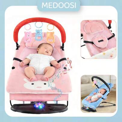Cadeira de balanço para bebê Ajustável Baby Rocker com brinquedo Baby Bouncer com cinto de segurança ajuda com o sono