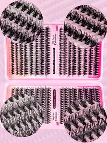 MEM 640pcs Eyelash Extension Kit, DIY Eyelash Extension Set, Individual Lash Clusters, D-Curl, Eyelash Extension Kit Includes Eyelash Glue, Remover, Fixing Gel And Applicator Brush, Easy To Self-Apply At Home (30D-40D-50D). Eyelash Extension Set, Suitable For Travel, Daily Wear (Suitable For Beginners), Wedding, Date, Party, Holiday, Also Great As Christmas/Halloween/Gift Eyelash Set. - Black - View 8