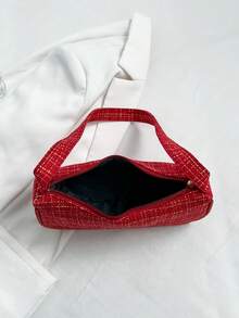 时尚休闲百搭通勤格纹单肩包