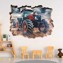 2pcs Creative Decorative Stickers, Horse And Tractor Pattern Decoration Self-Adhesive And Removable PVC Wall Sticker, Home Wallpaper For Bedroom, Living Room And Hallway, Wall Decoration Paper, Home Decoration - Multicolor - View 10