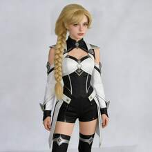 超长耐热金色合成编织公主假发，适合女性日常、节日、圣诞节、动漫展、展览、音乐会、角色扮演派对等场合，是生日、感恩节、舞台表演的理想礼物。 - 彩色 - 查看 3