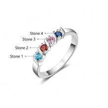 1pc Personalized Birthstone Ring, Family Birthstone Ring, Daily Wear Ring, Birthstone Ring, Birthstone Gift, Mother's Day Jewelry, Christmas Gift