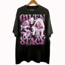 Vintage 90s Bootleg Style Gwen Stacy T-Shirt, Gwen Stacy Gifts For Men And Women Unisex T-Shirt - 黑色 - 查看 1