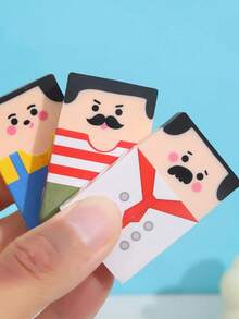 1/4pcs Cute Bald Uncle Erasers, Loose Bald Erasers For Office Desk, Pet Fun Erasers, Back To School Gifts, School Classroom Rewards - Multicolor - View 6