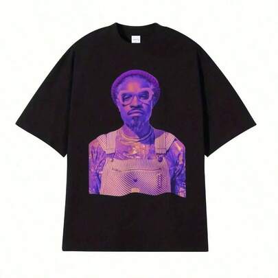 Camisetas limitadas   de música R&B, hip hop, rapero, vintage gótico, camisetas cortas de gran tamaño, ropa de calle Y2K, camiseta gruesa de algodón de 220g con estampado de mariposa, adecuada para chicas y camiseta corta de cuello redondo inspiradora, estilo estético Y2K, top de verano, adecuada para uso al aire libre, familiar, laboral o callejero, camiseta casual suelta de uso diario.