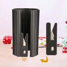 Sliding Wrapping Paper Cutter - Easy-Glide Gift Wrap Trimmer For Christmas & Birthdays, Durable ABS, Orange/Black, For Christmas & Birthday Gift Wrapping, Creative Kraft Craft Paper Roll Cutting Tool - Black/Orange - View 7