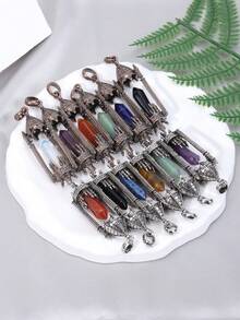 1pc Crystal Rocket Launcher Necklace Natural Stone Pendant For Women Men DIY Amethyst Rose Quartz Agate Pendant Jewelry H815 - Necklace - View 4