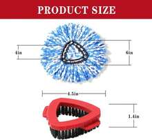 4 Pack Spin Mop Replacement Head, Spin Mop Scrub Brush,Microfiber Mop Refills, Easy To Replace,For Bathroom,Kitchen,Tub And Tile,Easy Cleaning,Suitable For Ocedar RinseClean 2-Tank System Spin Mop (A) - ColorA - 查看 8