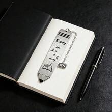 Cultural And Creative Stainless Steel Bookmark In The Shape Of A Pencil, Printed With Literary Inspirational Quotes, Suitable As A Page Marker For Book Lovers, Literary Youth, And Students, A Creative Gift For Readers - Multicolor - View 16