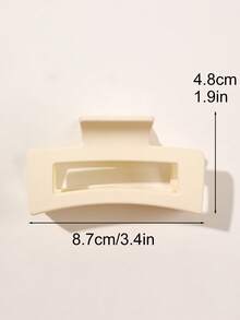5个ABS材质黄色雏菊UV印花发爪夹，哑光透明方形优雅发爪夹套装，简约高端波西米亚风派对头饰发饰女士发夹时尚发夹休闲发夹 - 5件套-黃色雛菊 - 查看 3