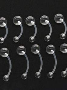 10pcs Transparent Acrylic Navel Rings, Simple Navel Piercing Retainers