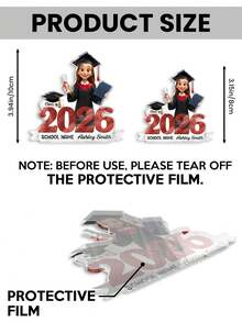 Catygift Customized Graduation Refrigerator Magnet, Personalized [Year] Class Photo Fridge Magnet, Unique Gift For Graduates, Customizable With Name, School Name And Photo - As Shown - View 6