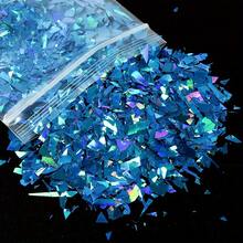 10克全息不规则亮片填充物，彩色玻璃纸屑，树脂模具制作材料，DIY工艺品珠宝钥匙扣艺术用品 - 彩色 - 查看 18