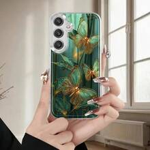 Funda de Teléfono de Flor de Mariposa Verde de Bosque de Bambú para Samsung Galaxy A02 A03S A04 A05S A06 A13 A14 A15 A16 5G A21S A22 A23 A24 A25 A26 A32 A34 A35 A36 A50 A52 A53 A54 A55 A56 A73 S21 Ultra S22 Plus S23+ S24 FE S48 Funda de Teléfono Transparente de Caricatura a Prueba de Golpes de Cobertura Completa TPU Funda Suave Creativa - Multicolor - Ver 6