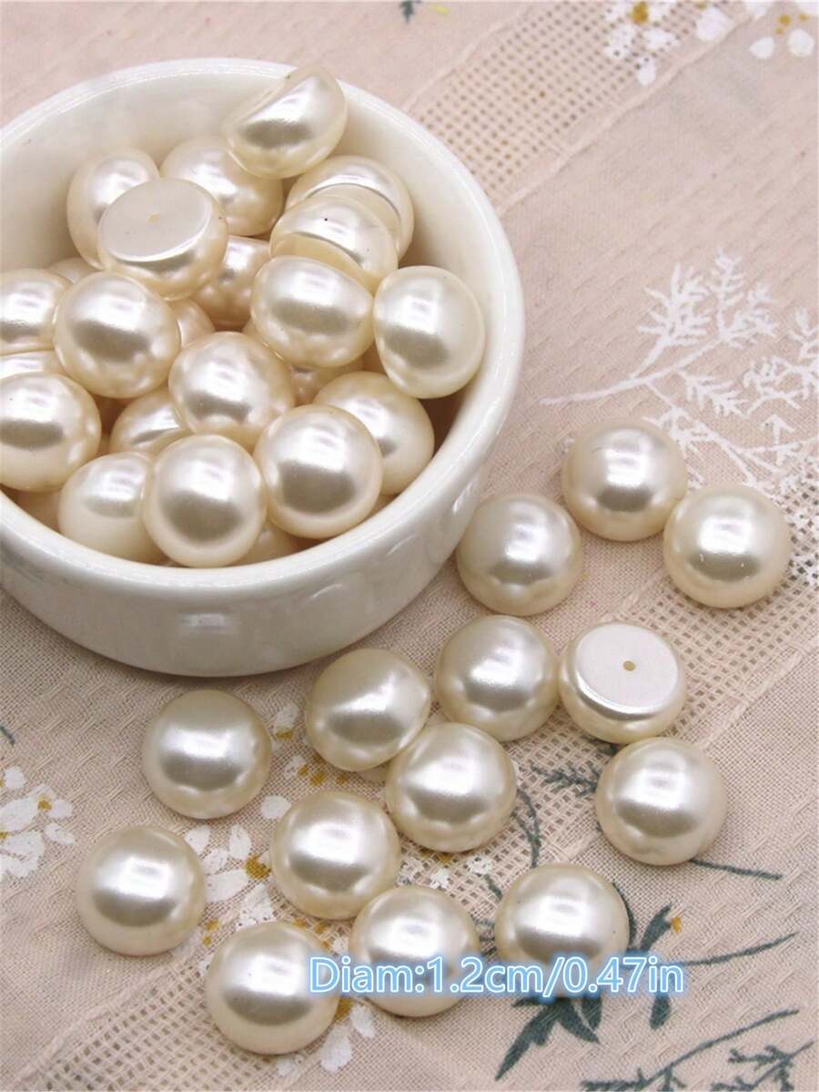 50 piezas de cuentas de perlas ABS falsas, adecuadas para ropa, sombreros, manualidades, accesorios decorativos, partes de cajas de cosméticos, decoraciones de regalos, rellenos de cajas de regalos, etc.