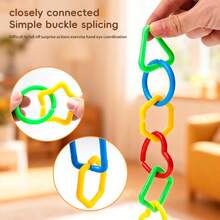 几何扣环婴儿益智玩具，互锁圆环教育玩具，亲子互动玩具 - 混合色 - 查看 3