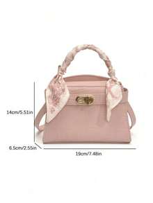 优雅时尚的新款春夏石纹手提包，精致复古，高性价比丝巾单肩包，小巧精致的高品质女士斜挎包，适合约会、用餐、购物和摄影等场合。 - 粉色 - 查看 6