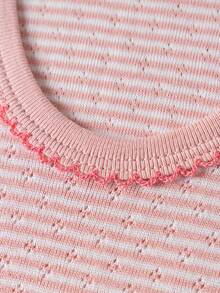 3pcs/Set Girls' Rose Floral Mesh Hollow Tank Tops, Lightweight, Breathable, Quick-Dry Cotton Summer Tops - Multicolor - View 6