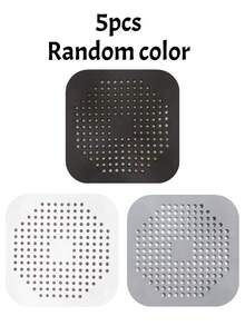 3个装硅胶方形地漏毛发收集器，吸盘式设计，防止淋浴房堵塞，适用于浴室、浴缸、厨房等地漏，浴室配件，家居装饰，返校季，秋季 - 彩色 - 查看 11