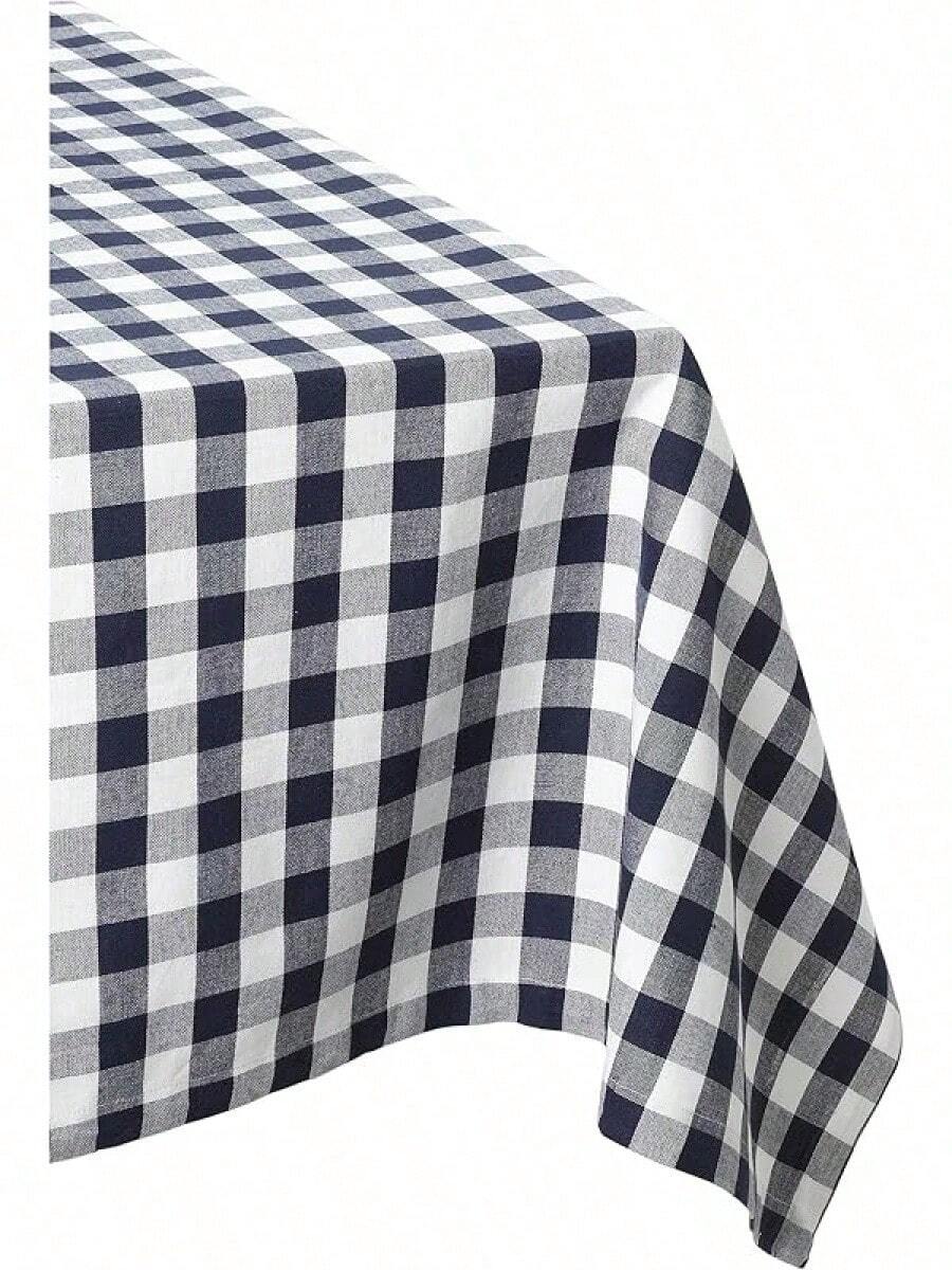 Table Mat - أزرق داكن بنقشة مربعات - مشاهدة 1