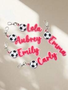 Customized Football Name Tag - Personalized Football Bag Tag For Men & Women, Customizable With Name/Team - Football Gift - Football Team Gift - Football Keychain - Multicolor - View 8