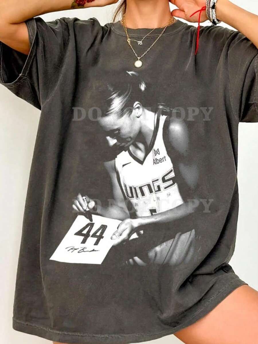 Paige Bueckers Vintage Shirt Dallas Woman Basketball Tee - 黑色 - 查看 1