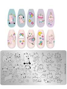 1pc Nail Art Templates Stamping Plate Design Flower Animal Rabbit New Year Nail Art Stamp Printing Stencil Stainless Steel