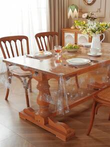 0.13mm Thick Transparent Plastic Tablecloth Protector, 100% Waterproof And Oil-Proof, Suitable For Dining Tables, Parties And Holidays - Multicolor - View 2