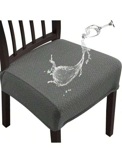 EstiloTendenciaFundas Para Sillas De Comedor 4 Piezas, Cubre Sillas Comedor Impermeable, Transpirable Y ExtraíBles, Elasticas Y Lavables, Funda Asiento Silla Comedor Para Restaurante, Hotel, Ceremonia, Banquete-GrisCalidad PremiumVersióN Mejorada