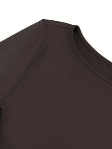 1 chiếc đầm dài tay bằng vải dệt kim bất đối xứng/không đều màu cà phê thanh lịch, thích hợp cho buổi hẹn hò tối, đám cưới, kỳ nghỉ, tiệc tối trang trọng, mùa xuân/thu, tôn dáng, tinh tế, cổ tròn, vạt không đều, ôm sát, dịp năm mới, Ngày Nhà giáo, Ngày Valentine, lễ hội. - Cà phê nâu - Xem 9