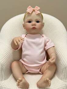 45厘米/18英寸逼真重生草娃娃，全身柔软硅胶乙烯基女孩娃娃，3D彩绘皮肤，血管清晰可见，乙烯基四肢，手工绘制逼真头发，手工艺术娃娃 - 收藏级艺术娃娃，圣诞节/生日/感恩节礼物 - 彩色 - 查看 4