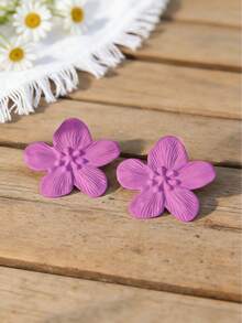 A Pair Of Ear Studs With Colorful Flowers In The Spring And Summer Vacation Style, Suitable For Ladies To Wear During Vacations And Music Festivals - Multicolor - View 16