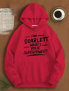 Sudaderas con capucha para mujeres Scarlett talla grande - Rojo - Ver 6