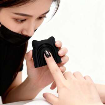 非磁性猫眼美甲底胶，精致微笑猫咪图案，适用于UV凝胶指甲油，可重复使用，DIY猫眼美甲工具，夹子设计，非磁性，用于打造猫眼美甲效果，美甲产品，美甲工具，美甲艺术工具，返校季，美甲护理