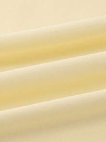 Women's Simple Solid Apricot Contrast English Letter Graphic Double-Sided Print Casual Loose Fit Layering Basic Everyday Commute Street Y2K Round Neck Ribbed Short Sleeve T-Shirt - Apricot - View 9