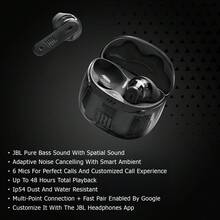 JBL Tai nghe không dây Tune Flex 2 chống ồn chủ động, thời lượng pin 48 giờ, âm thanh không gian, gọi điện HD 6 mic, Bluetooth 5.3, trọng lượng nhẹ và thoải mái, chất lượng âm thanh vượt trội, chống nước IP54. - màu đen - Xem 6