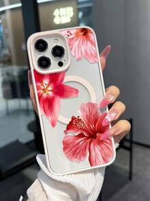 1个创意亚克力个性化图案磁吸无线充电防摔手机壳，兼容 16/15/14/13/12/11 Pro Max，透明手机壳 - 彩色 - 查看 3