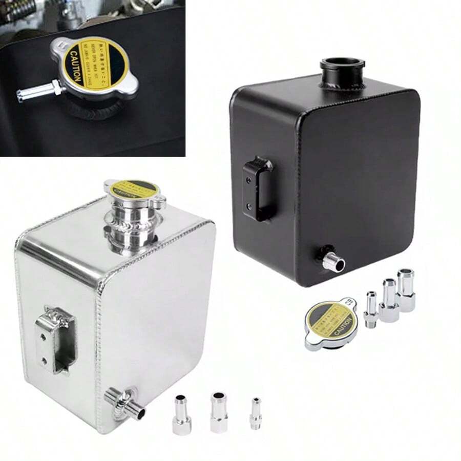 Universal Aluminium Alloy Water Coolant Header Overflow Expansion Tank Can - A - View 1
