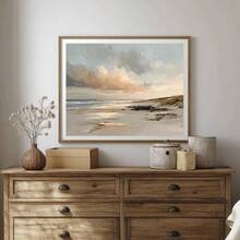 1 Tranh canvas trừu tượng phong cảnh hoàng hôn ven biển (có khung/không khung) phong cách Boho, tranh phong cảnh thiên nhiên bãi biển, tranh trang trí theo phong cách Scandinavia cho căn hộ, phòng khách, phòng ngủ, trang trí nhà hiện đại. - Nhiều màu - Xem 2