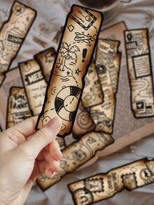 30张复古旅行日记书签，趣味做旧别致设计，纸质书签，个性化趣味阅读标记，书籍装饰书签 - 办公用品，趣味礼物 - 彩色 - 查看 4