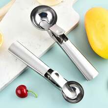 1pc Ice Cream Scoop Stacks Stainless Steel Ice Cream Digger Spoon Non-Stick Fruit Watermelon Ice Ball Maker Kitchen Gadgets Set