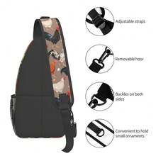 Funny Rooster Print Sling Bag For Women Crossbody Bag  Hen Chicken Domestic Animals Sling Backpack For Men Rustic Country Farm Animal Shoulder Bag Gym Sports Travel HiFKing Daypack - 黑橙 - 查看 5