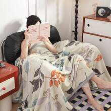 Printed Flannel Blanket, Cartoon Office Nap Blanket - Thousand Leaf Dance - View 4